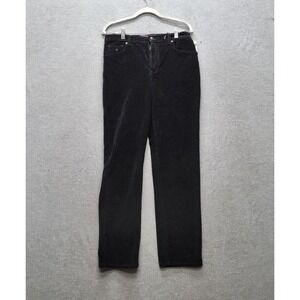 Gloria Vanderbilt Women Jeans 10 Black Corduroy Amanda Tapered Leg 30" NWT